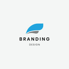 Flat design geometric letter f logo template