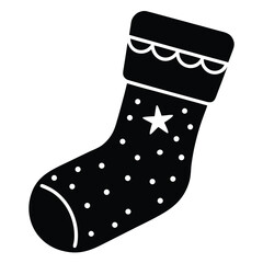 christmas stocking vector icon