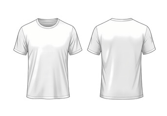 White TShirt Mockup Front and Back Views for Apparel Design and Branding on transparent background
