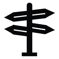 Directional signpost icon with multiple arrows