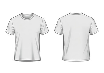 Blank White TShirt Mockup Front and Back Views for Apparel Design and Branding Projects Perfect for showcasing your custom designs logos or prints on a classic tee on transparent background