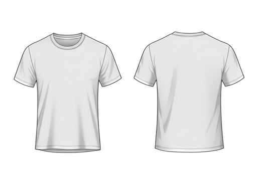 Blank White TShirt Mockup Front and Back Views for Apparel Design and Branding Projects Perfect for showcasing your custom designs logos or prints on a classic tee on transparent background