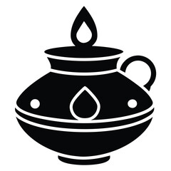 diwali oil pot vector icon