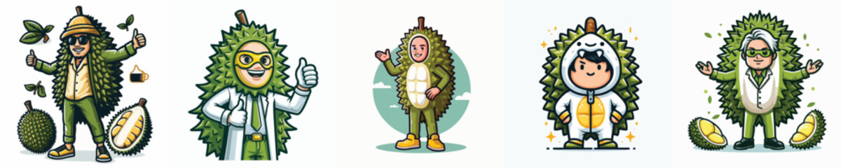 VECTOR MAN WEARING COSTUM DURIAN