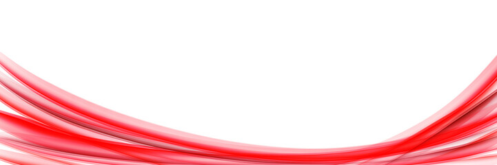 Elegant Red Curve Ribbon border element Abstract Art