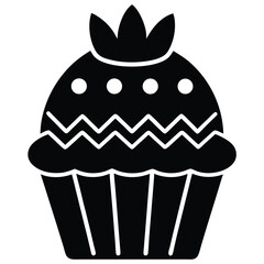 easter cupcake vector icon