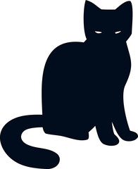 Pet cat silhouette vector on white, perfect for blog icons, branding, or merchandise.