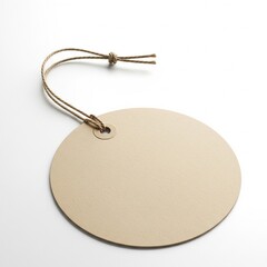 Round Blank Hanging Tag on White Background