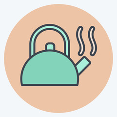 Icon Kettle. related to Kitchen Utensils symbol. color mate style. design editable