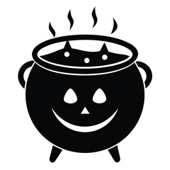 halloween cauldron vector icon