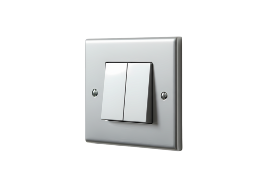 Dual Toggle Light Switch Electrical Component on transparent background