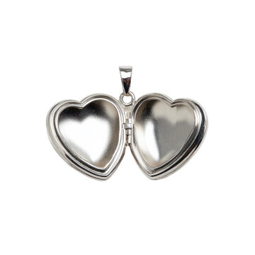 Open silver heart-shaped locket pendant
