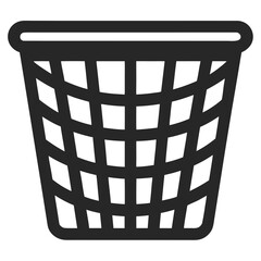 Laundry basket vector silhouette isolated on white background