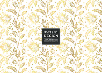 Elegant Gold Floral Pattern Design with Intricate Details Vintage Inspired Botanical Theme Beautiful Backdrop