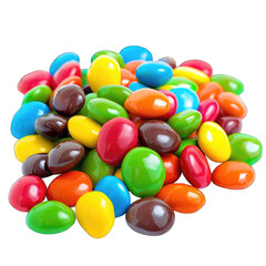 Pile of colorful, coated candies
