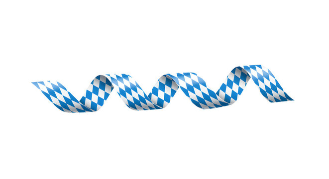 Oktoberfest ribbon curl Curled ribbon in Bavarian blue and white diamond pattern