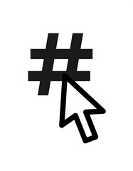Obraz premium Clickable hashtag icon