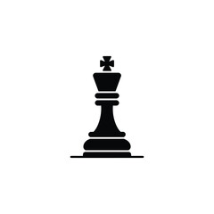 Fototapeta premium Isolated Silhouette of a Chess King Piece on White Background for Games