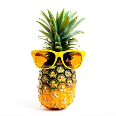 Pineapple wearing yellow sunglasses