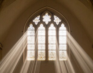 Obraz premium A beam of divine light shining down from above onto a transparent background.