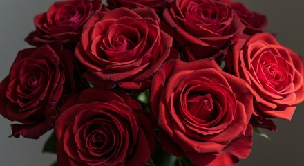 Velvety Red Roses Bouquet - A stunning bouquet of deep red roses, symbolizing love, passion, romance, beauty, and elegance. Perfect for Valentine's Day or any romantic occasion