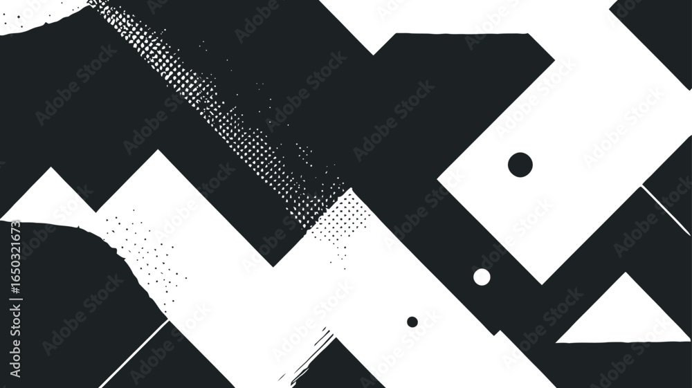 Poster black and white abstract background design with a paper shape pattern, perfect for a blank web templ