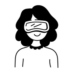 A sketchy style icon showing vr technology

