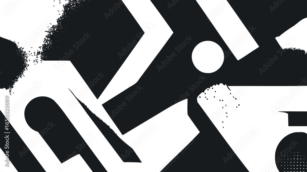 Poster abstract halftone irregular glitch pattern