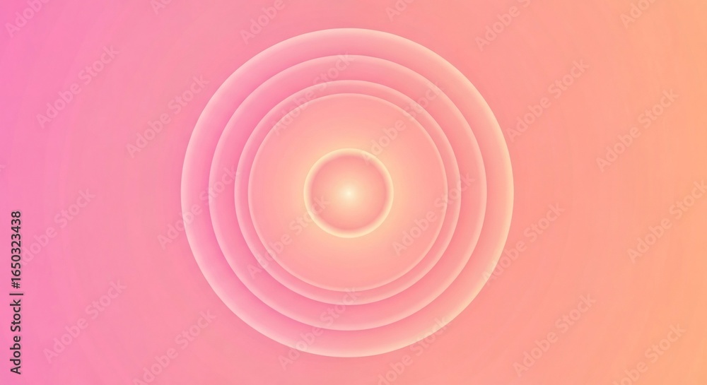 Poster abstract background with soft concentric circles and a vibrant pink and orange gradient.