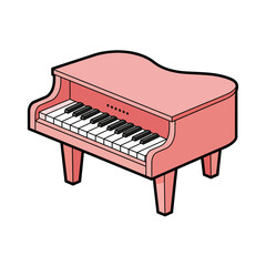 Fototapeta premium Cute Pink Toy Grand Piano Vector illustration