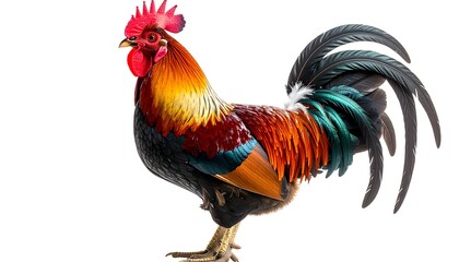 Fototapeta premium Rooster profile against white