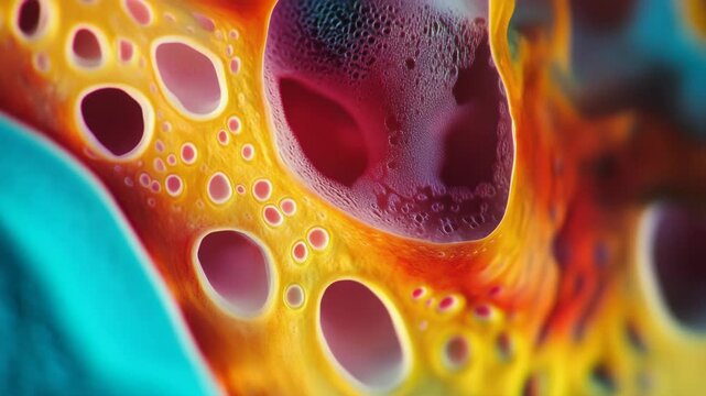 Colorful microbubbles forming a mysterious pattern in the deep ocean, possibly due to underwater volcanic activity.