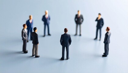 Fototapeta premium ビジネス ビジネスマン ビジネスシーン 男性 人物 人々 スーツ オフィス ミニチュア イメージ