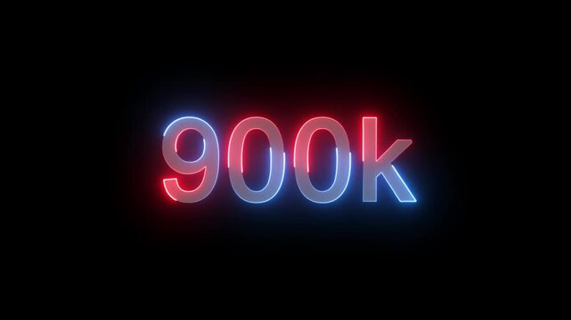 Social media Celebrating 900k Subscribers Text Animation for Social Media. 900K Subscribers