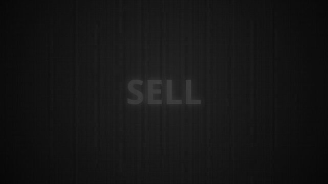 Sell sign appear background, Business offer advertisement template. Video text transition animation with alpha channel. Sell word appears and vanish with smoke effect