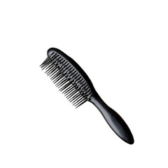  Black comb brush with lost long blonde hair on white marble background. Hair loss concept [Transparent Background PNG]