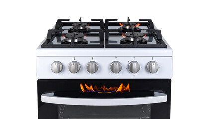 Fototapeta premium Fire stove advanced isolated on white background. Png