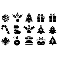 christmas icons set