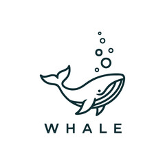 Whale logo template design vector illustration