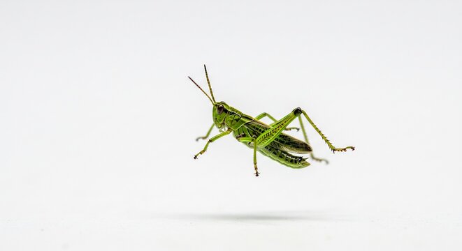 緑のバッタ 空中浮遊 鮮明な描写 自然光 (Midori no batta kuuchu fuyuu senmei na byosha shizen hikari) This translates roughly to: "Green grasshopper, airborne, clear depiction, natural light". AI Generated