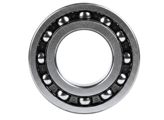 Naklejka premium Close up of a metal ball bearing isolated on transparent background