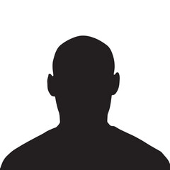 Silhouette of a man in profile with simple black outline illustration