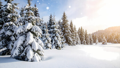 Naklejka premium Snowy forest landscape