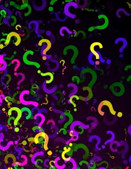 Obraz premium Colorful question marks pattern