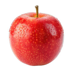 Close-up of a vibrant red apple, covered in water droplets (1)