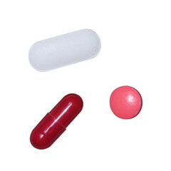 Medicine pills, Capsule or health care tablet on transparent background