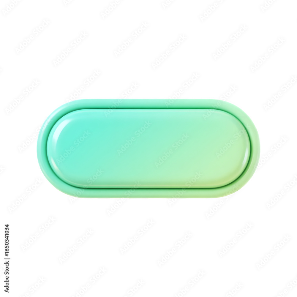 Aufkleber shiny 3d rounded rectangle button with green blue gradient isolated on transparent background