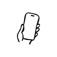 スマートフォンを持つ手のイラスト