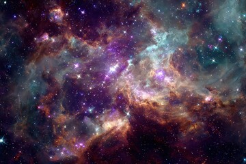 Fototapeta premium Abstract Cosmic Tapestry Of Shimmering Nebulae