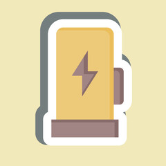 Sticker Charging Station. related to Charging symbol. design editable
